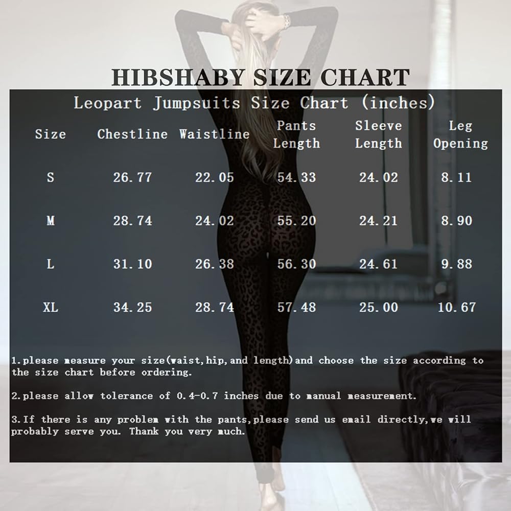 Amazon.com: hibshaby Sexy Mesh Black Leopard Jumpsuits For Women